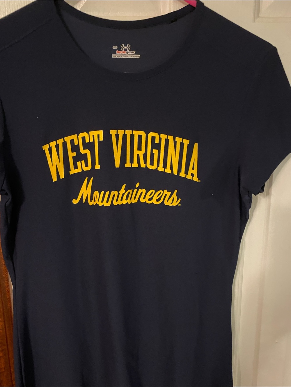 Under Armour Navy Blue West Virginia Mountaineers T-Shirt with Gold Lettering